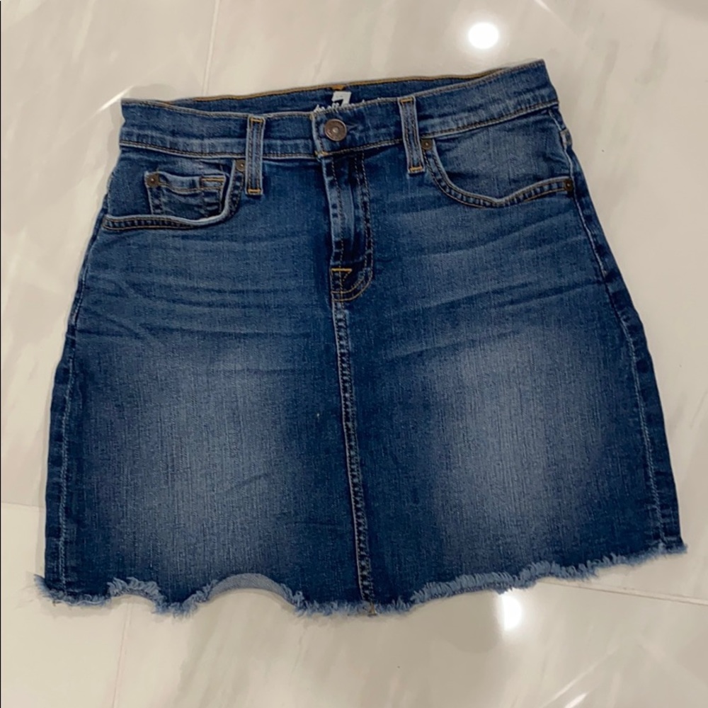 7 for all mankind A line denim mini skirt